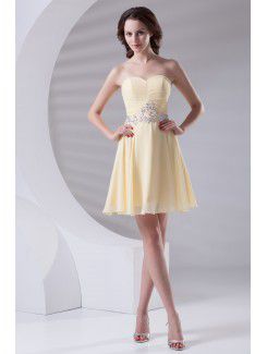 Chiffon Sweetheart A-line Short Embroidered Cocktail Dress