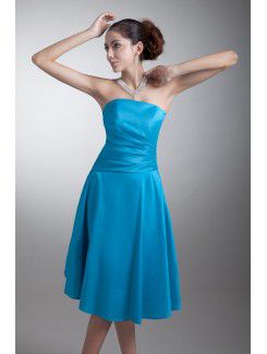 Taffeta Strapless Knee Length A-line Cocktail Dress