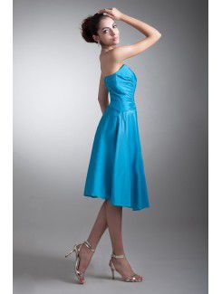 Taffeta Strapless Knee Length A-line Cocktail Dress