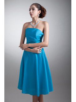 Taffeta Strapless Knee Length A-line Cocktail Dress