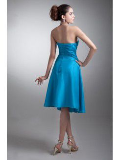 Taffeta Strapless Knee Length A-line Cocktail Dress