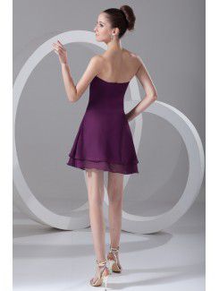 Chiffon V-Neck Short Column Cocktail Dress