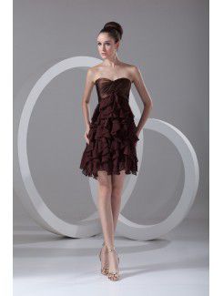 Chiffon Sweetheart Short Column Cocktail Dress