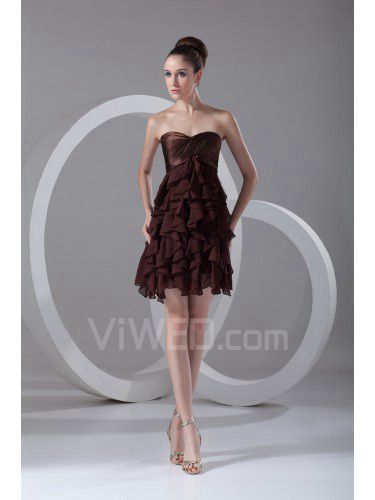 Chiffon Sweetheart Short Column Cocktail Dress