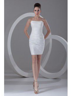 Taffeta Strapless Short Sheath Cocktail Dress