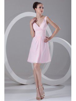 Chiffon V-Neck Short Corset Cocktail Dress