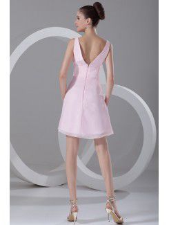 Chiffon V-Neck Short Corset Cocktail Dress