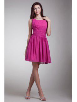 Chiffon korsett quadrat kurze cocktailkleid