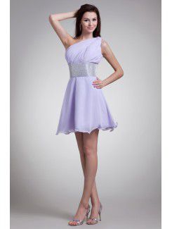 Chiffon Asymmetrical Short Corset Sequins Cocktail Dress