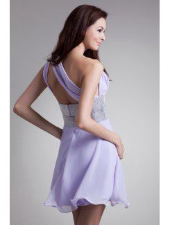 Chiffon Asymmetrical Short Corset Sequins Cocktail Dress