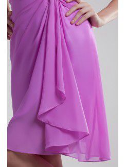 Chiffon V-Neck Knee Length Column Cocktail Dress