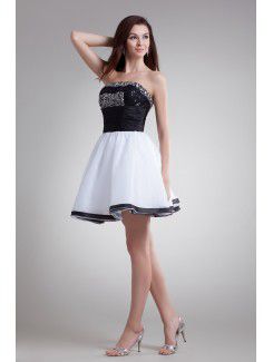 Organza Strapless Short Corset Cocktail Dress