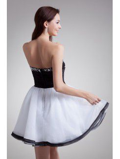 Organza Strapless Short Corset Cocktail Dress