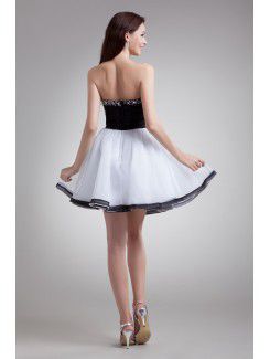 Organza Strapless Short Corset Cocktail Dress