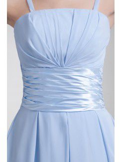 Chiffon Strapless Tea Length Corset Cocktail Dress