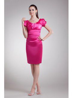 Satin Scoop Short Sheath Cocktail Dress