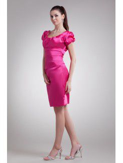 Satin Scoop Short Sheath Cocktail Dress