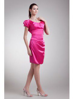 Satin Scoop Short Sheath Cocktail Dress