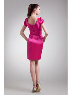 Satin Scoop Short Sheath Cocktail Dress