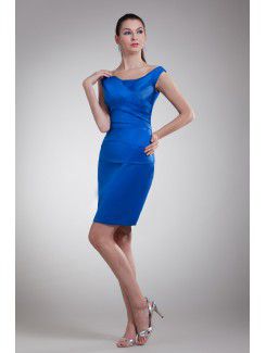 Satin Asymmetrical Short Sheath Cocktail Dress