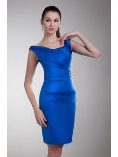 Satin Asymmetrical Short Sheath Cocktail Dress