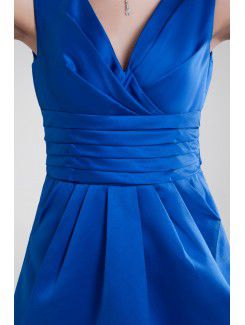 Satin V-Neck Short Column Cocktail Dress