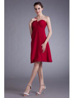 Chiffon One-Shoulder Knee-Length Column Cocktail Dress