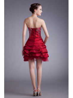 Taffeta Sweetheart Short Sheath Embroidered Cocktail Dress