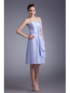 Taffeta Strapless Knee-Length A-line Sash Cocktail Dress