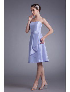 Taffeta Strapless Knee-Length A-line Sash Cocktail Dress