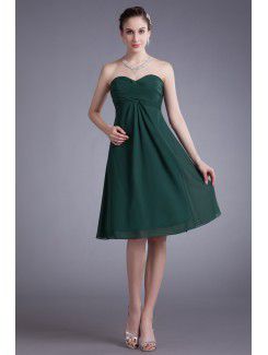 Chiffon Sweetheart Knee-Length Column Cocktail Dress