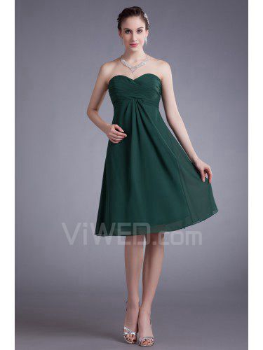 Chiffon Sweetheart Knee-Length Column Cocktail Dress