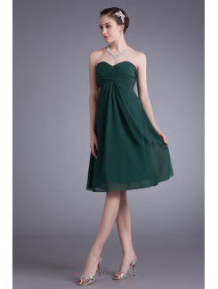 Chiffon Sweetheart Knee-Length Column Cocktail Dress