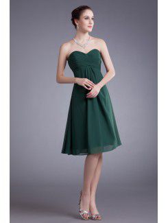 Chiffon Sweetheart Knee-Length Column Cocktail Dress