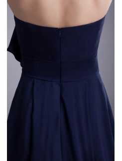 Silk Strapless Knee-Length Column Cocktail Dress