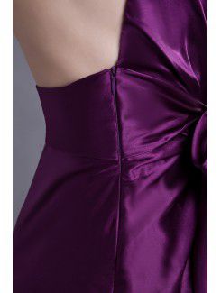 Satin V-Neck Floor Length Column Sash Prom Dress