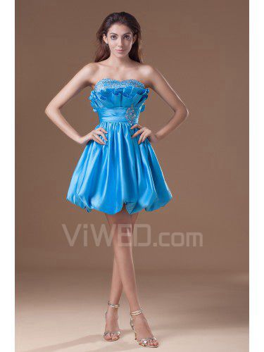 Satin sweetheart kurze korsett bestickte cocktailkleid