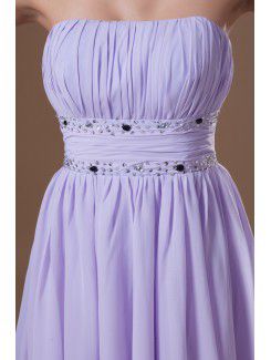 Chiffon Strapless Ankle-Length Corset Embroidered Cocktail Dress