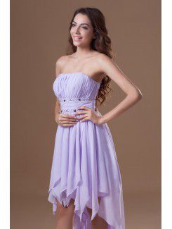 Chiffon Strapless Ankle-Length Corset Embroidered Cocktail Dress