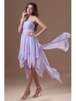 Chiffon Strapless Ankle-Length Corset Embroidered Cocktail Dress