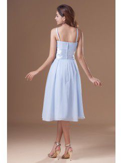 Chiffon Straps Knee Length A-line Cocktail Dress