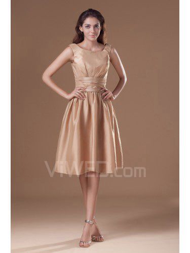 Taffeta Scoop Knee Length A-line Cocktail Dress