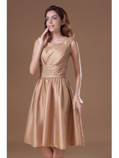 Taffeta Scoop Knee Length A-line Cocktail Dress