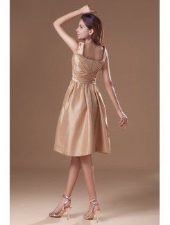 Taffeta Scoop Knee Length A-line Cocktail Dress