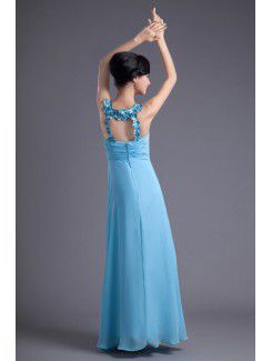 Chiffon Jewel Column Floor Length Prom Dress