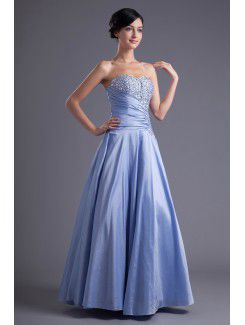 Taffeta Sweetheart A-line Floor Length Sequins Prom Dress