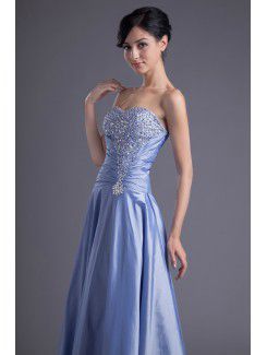 Taffeta Sweetheart A-line Floor Length Sequins Prom Dress