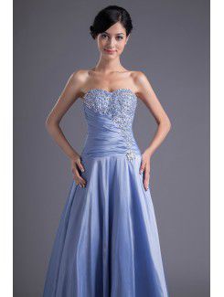 Taffeta Sweetheart A-line Floor Length Sequins Prom Dress