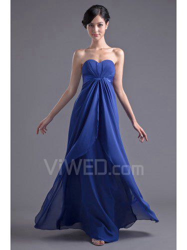 Chiffon Sweetheart Column Floor Length Prom Dress