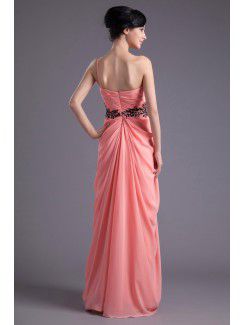 Chiffon Asymmetrical Column Floor Length Sequins Prom Dress